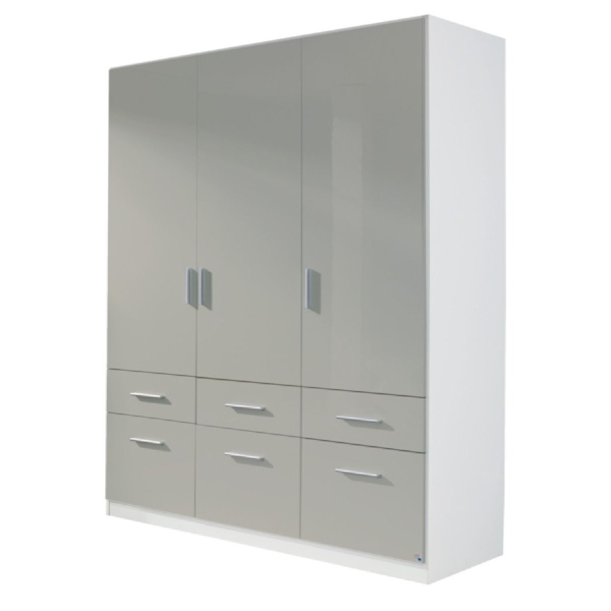 Oakwood Rauch Celle 3 Door 6 Drawer Hinged Door Combi Wardrobe With Top Unit