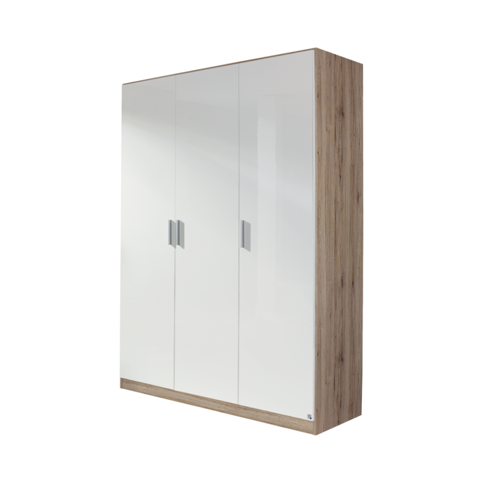 Oakwood Rauch Celle 3 Door Hinged High Gloss Front Wardrobe