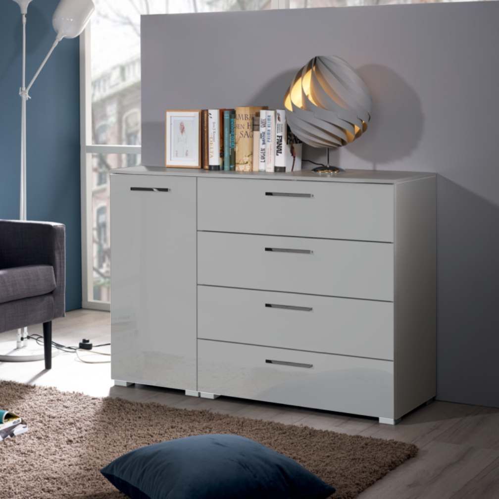 Oakwood Rauch Aldono High Gloss 4 Drawer 1 Door Chest - Choice Of Colour