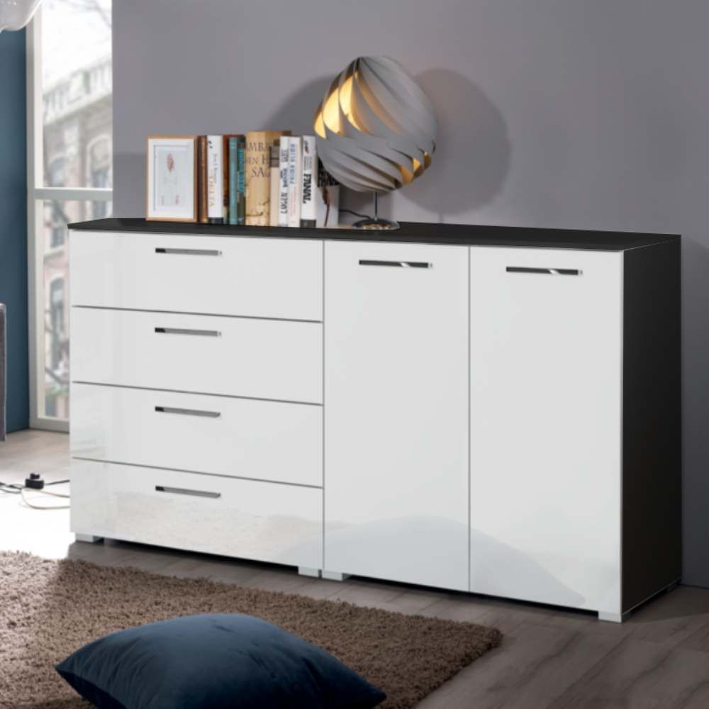 Oakwood Rauch Aldono High Gloss 4 Drawer 2 Door Chest - Choice Of Colour