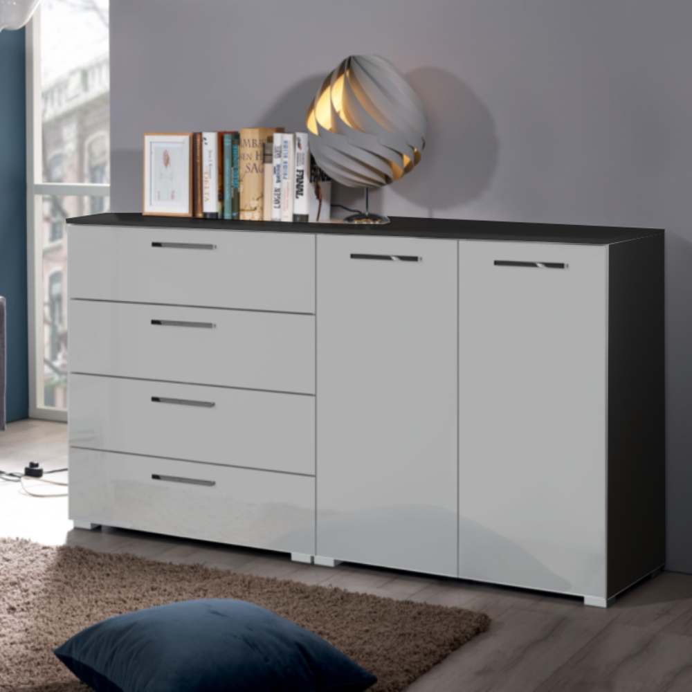 Oakwood Rauch Aldono High Gloss 4 Drawer 2 Door Chest - Choice Of Colour