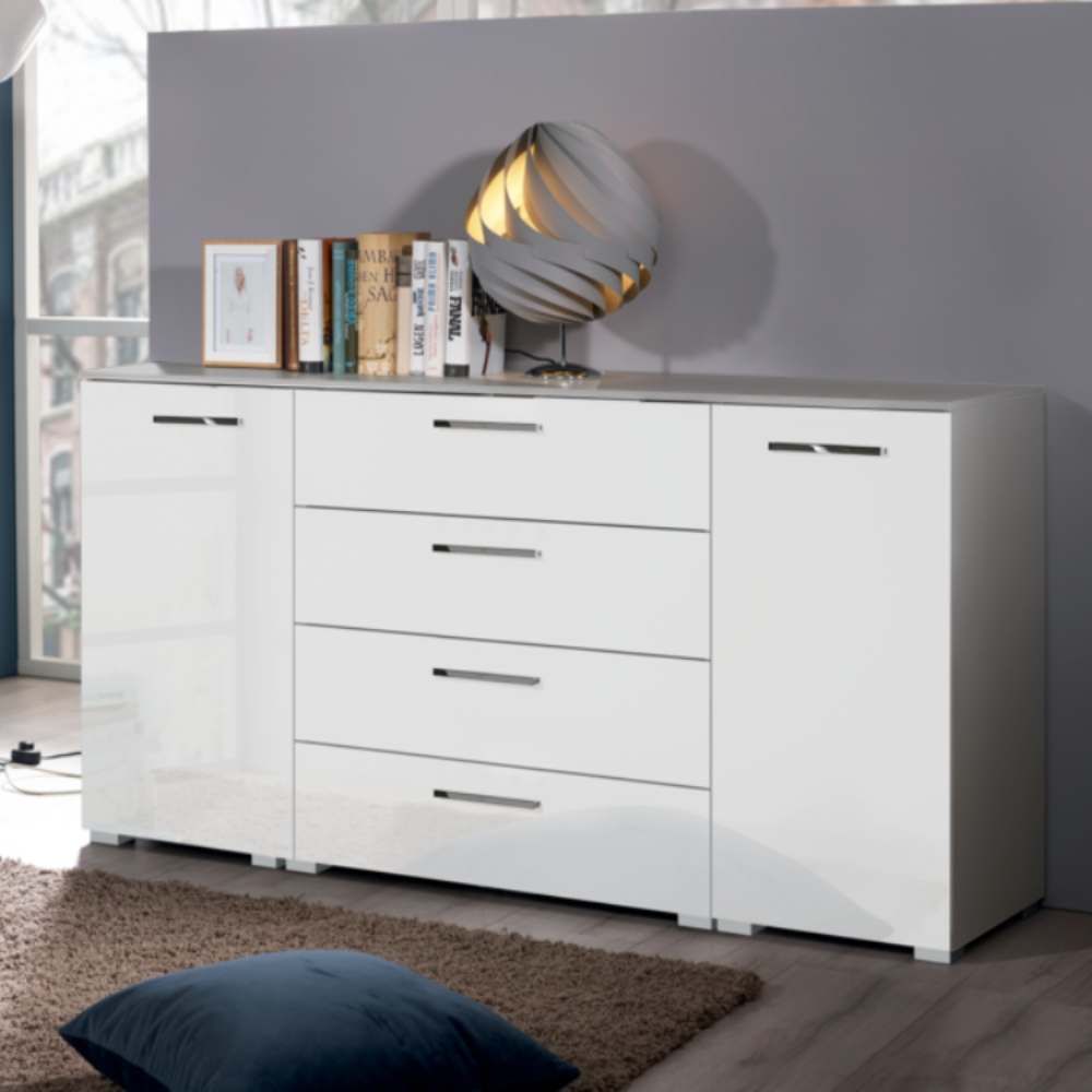 Oakwood Rauch Aldono High Gloss 2 Door 4 Drawer Chest - Choice Of Colour