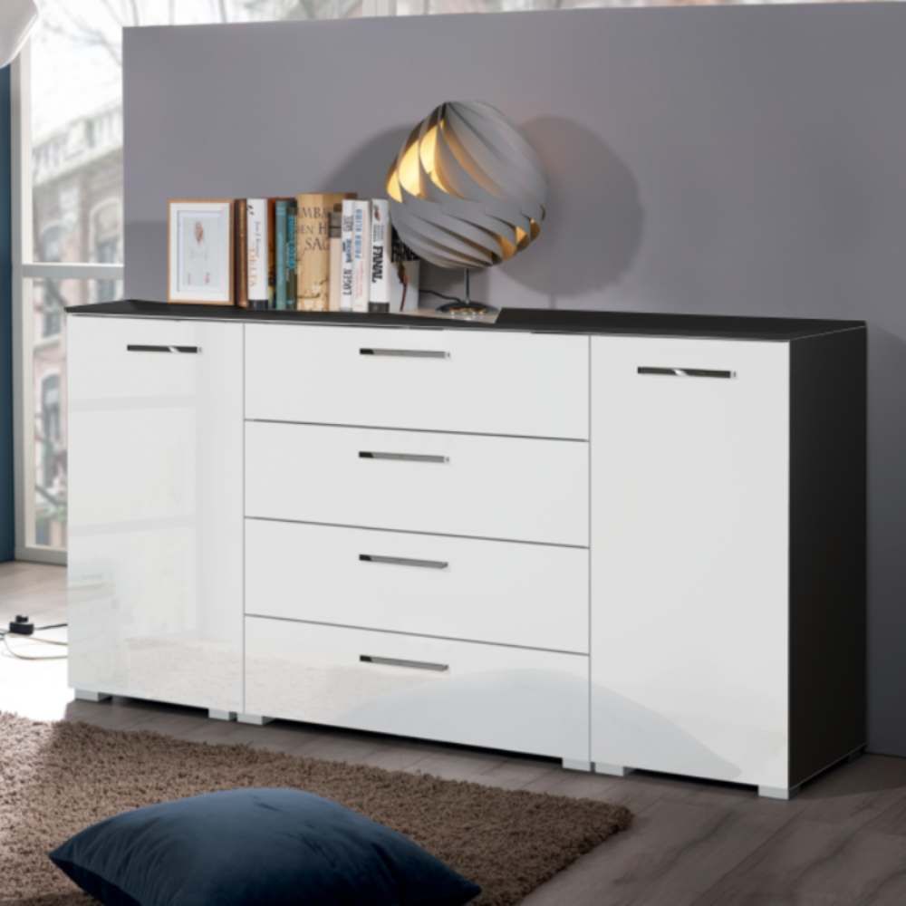 Oakwood Rauch Aldono High Gloss 2 Door 4 Drawer Chest - Choice Of Colour