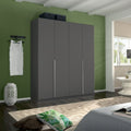 Oakwood Rauch Alabama Metallic Grey 4 Door Hinged Wardrobe