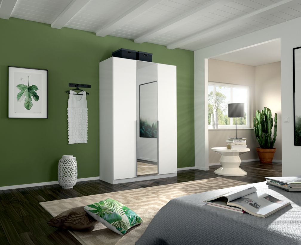 Oakwood Rauch Alabama White 3 Door Hinged Wardrobe