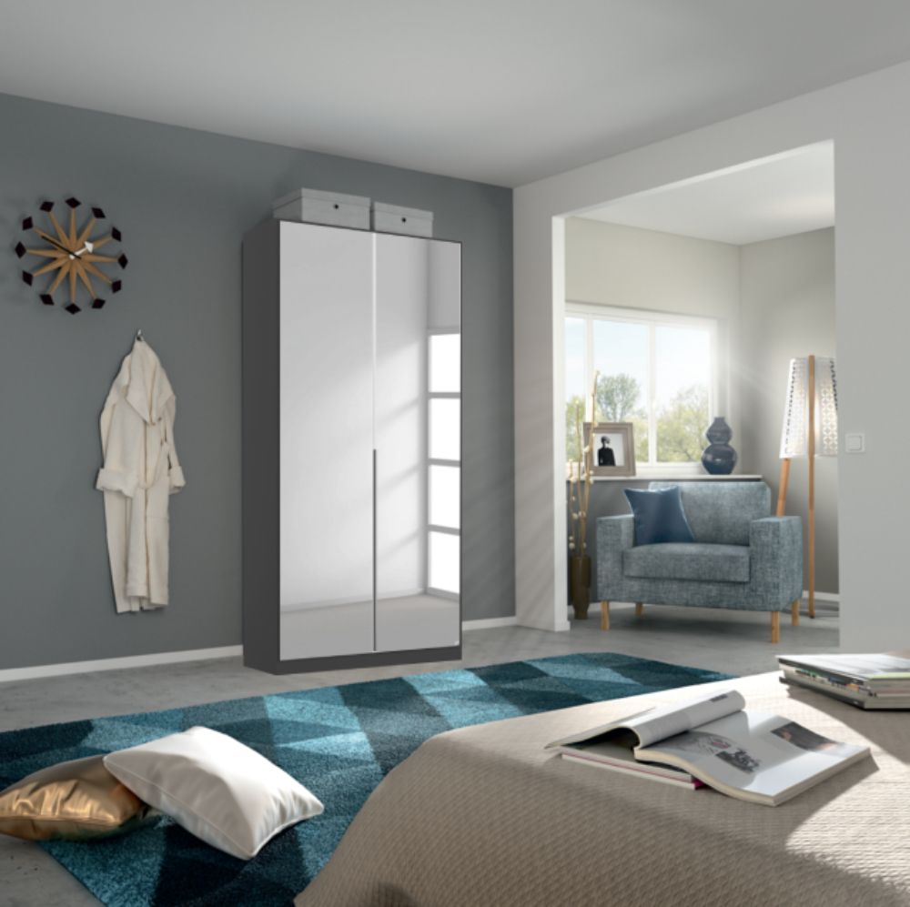 Oakwood Rauch Alabama Mirror 2 Door Hinged Wardrobe