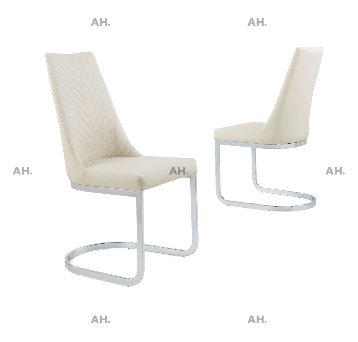 Oakwood Curva Grey PU Leather Dining Chairs