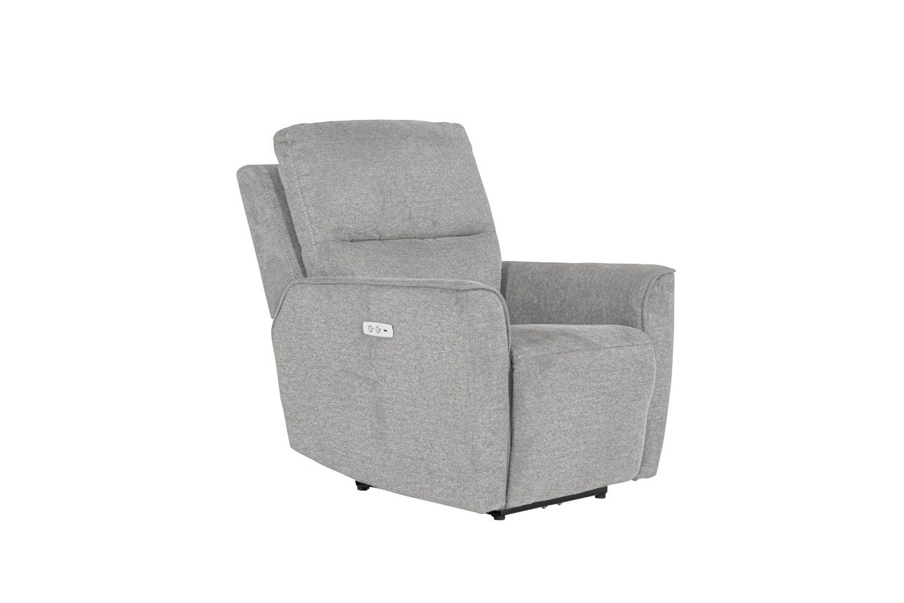 Oakwood Cyrus 3 Seater Natural Fabric Electric Recliner Sofa With Charging Consoles