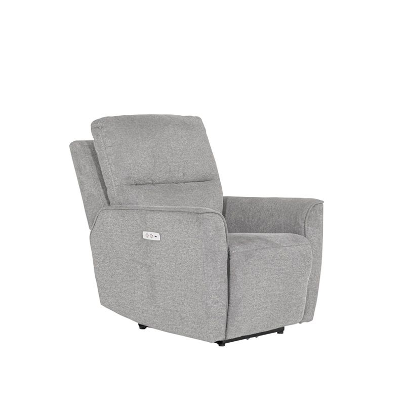 Oakwood Cyrus 3 Seater Natural Fabric Electric Recliner Sofa With Charging Consoles