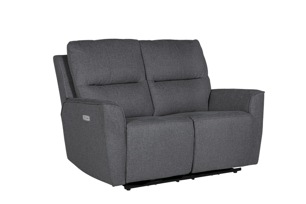Oakwood Cyrus 3 Seater Charcoal Fabric Electric Recliner Sofa With Charging Consoles