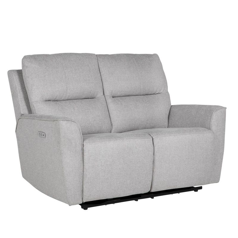 Oakwood Cyrus 3 Seater Natural Fabric Electric Recliner Sofa With Charging Consoles