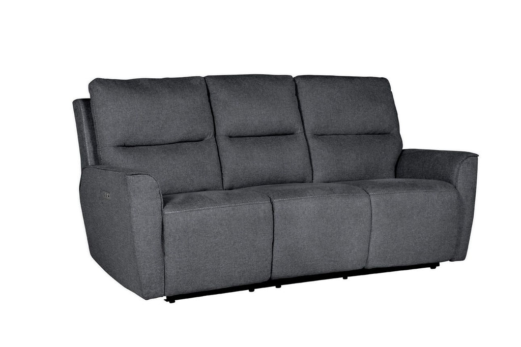Oakwood Cyrus 3 Seater Charcoal Fabric Electric Recliner Sofa With Charging Consoles