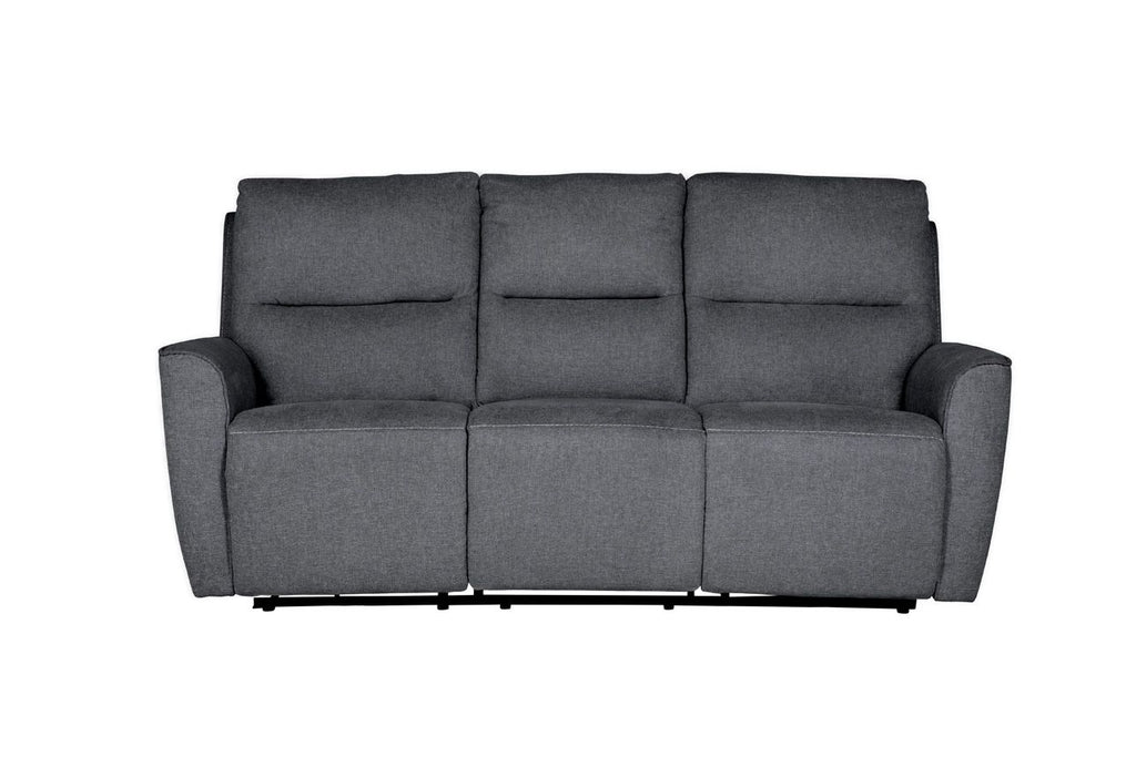 Oakwood Cyrus 3 Seater Charcoal Fabric Electric Recliner Sofa With Charging Consoles
