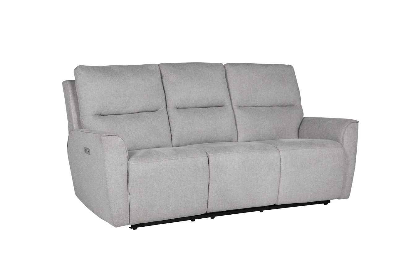 Oakwood Cyrus 3 Seater Natural Fabric Electric Recliner Sofa With Charging Consoles