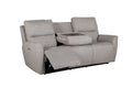 Oakwood Cyrus 3 Seater Natural Fabric Electric Recliner Sofa With Charging Consoles