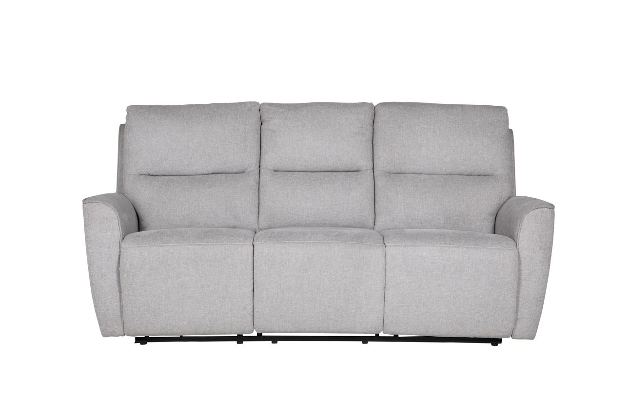 Oakwood Cyrus 3 Seater Natural Fabric Electric Recliner Sofa With Charging Consoles