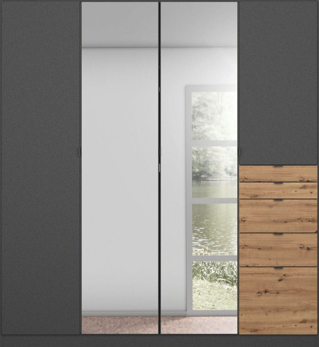 Oakwood Rauch Ontario 4 Door Combi Wardrobe