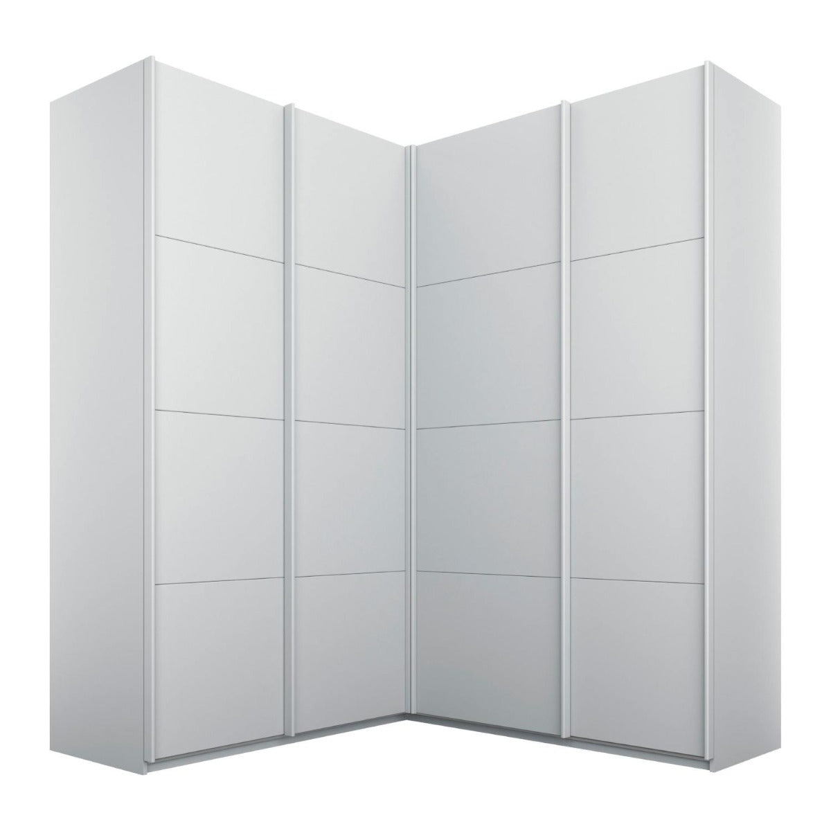 Oakwood Rauch Luma 181cm 4 Door Corner Sliding Wardrobe with 4 Decor Doors