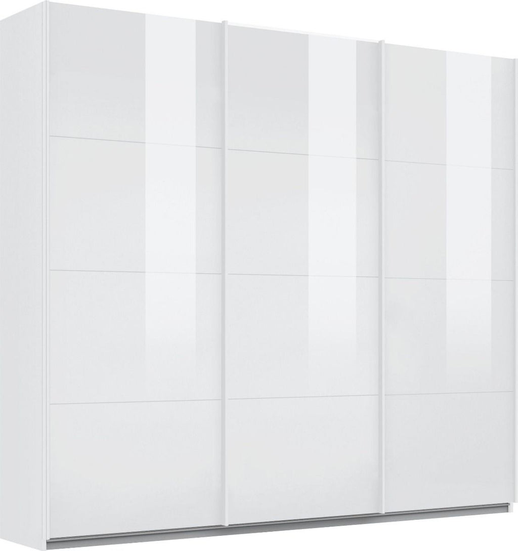 Oakwood Rauch Kulmbach White High Gloss 3 Sliding Door Wardrobe 203CM Wide