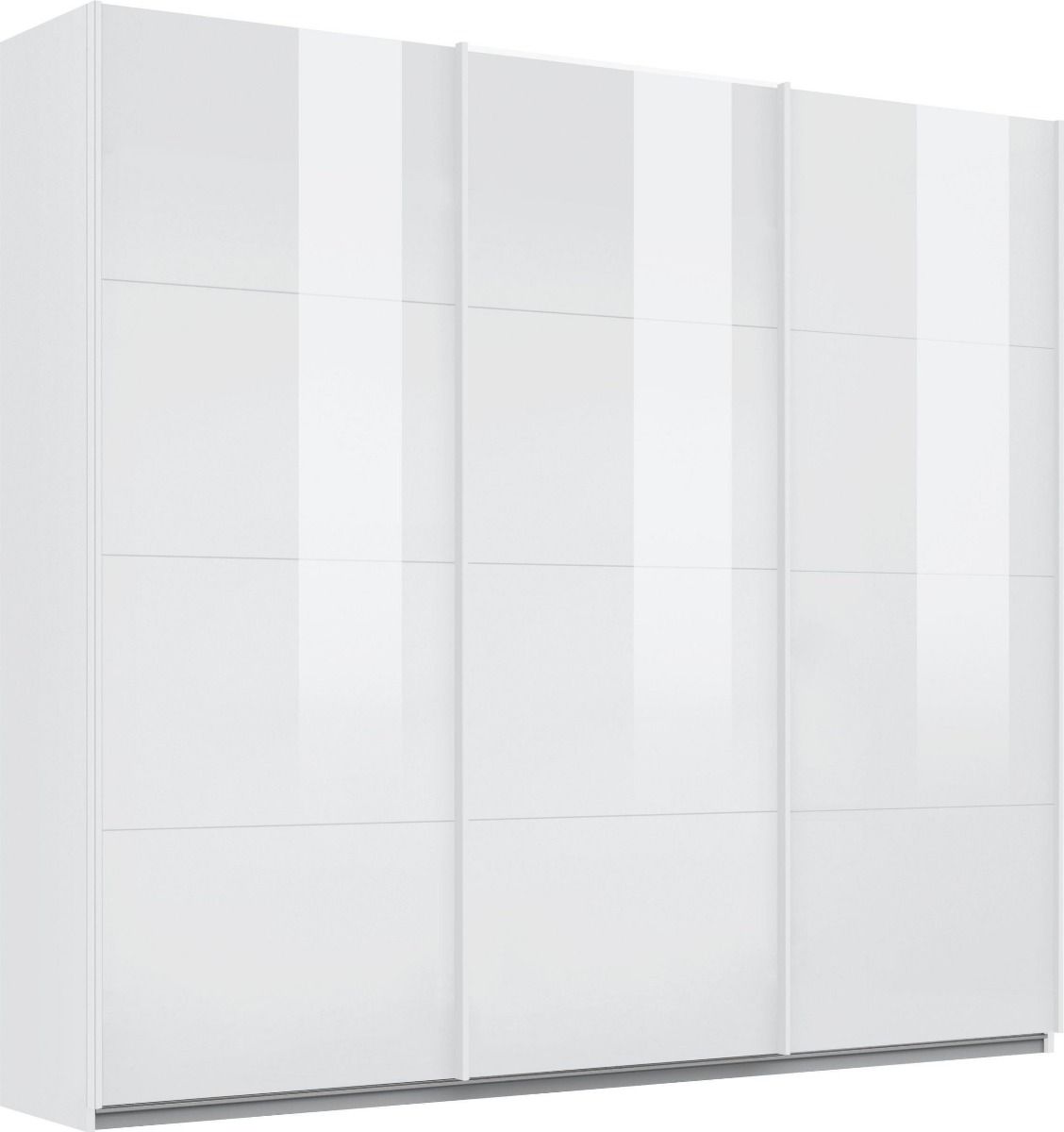 Oakwood Rauch Kulmbach White High Gloss 3 Sliding Door Wardrobe 203CM Wide