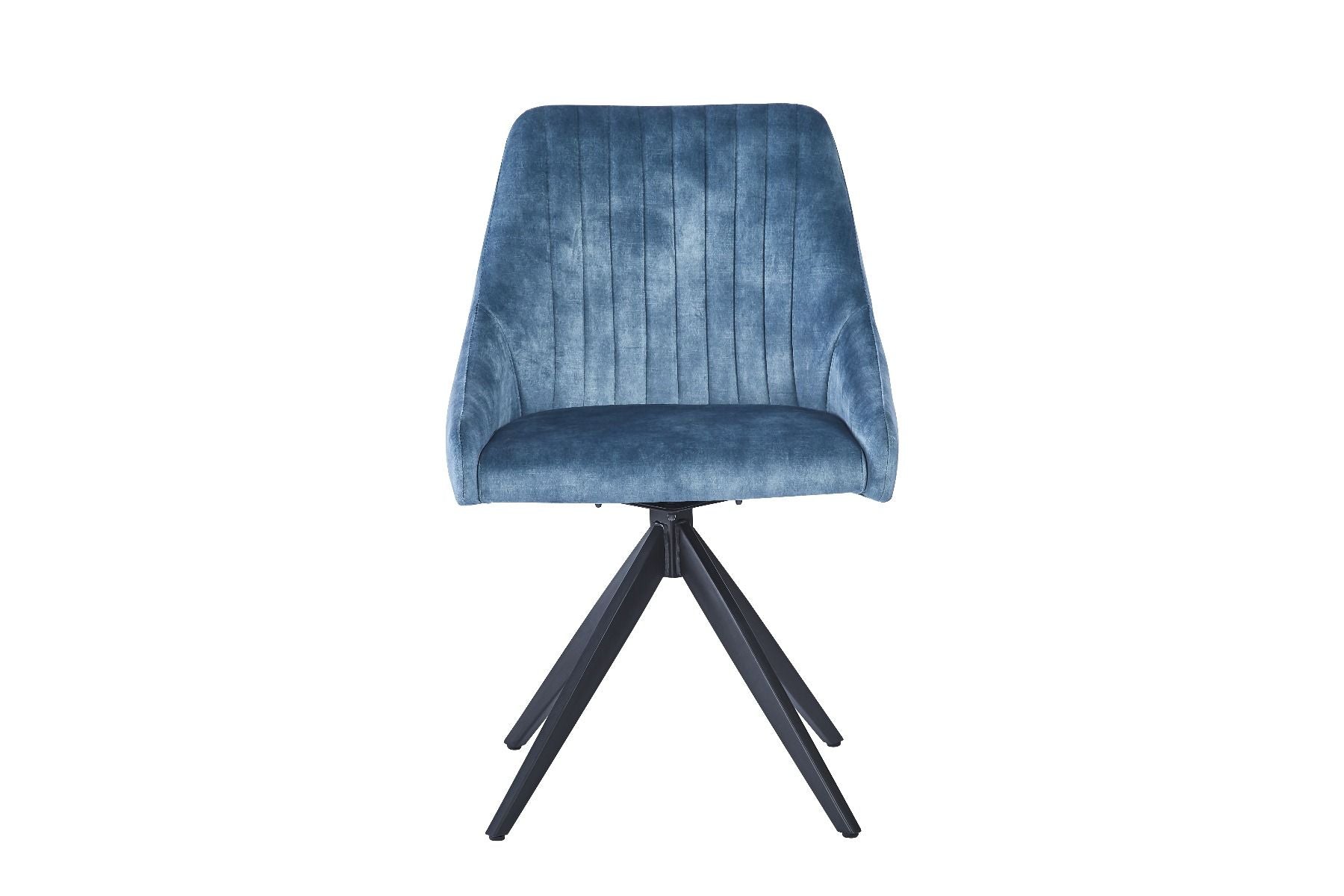 Oakwood Harlan Velvet Swivel Dining Chair with Black Legs