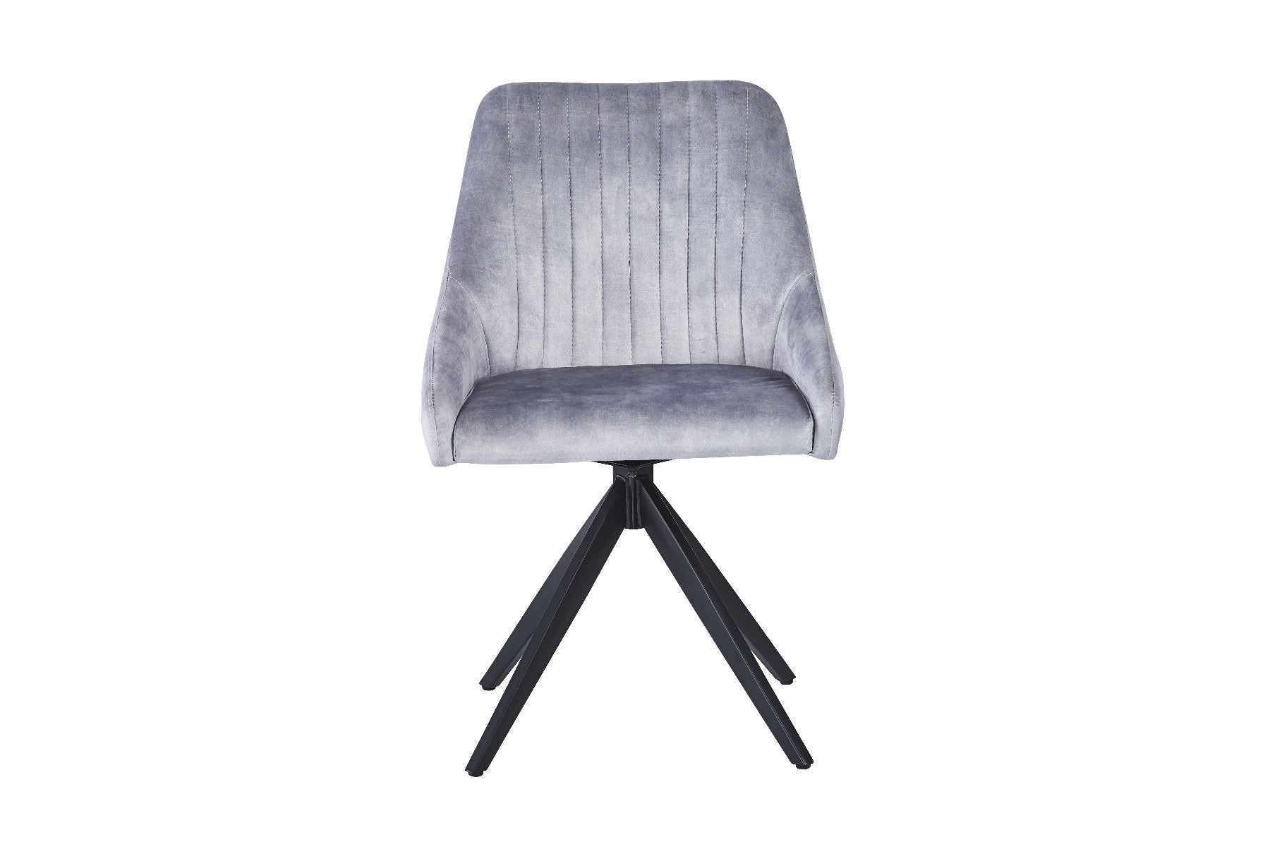 Oakwood Harlan Velvet Swivel Dining Chair with Black Legs