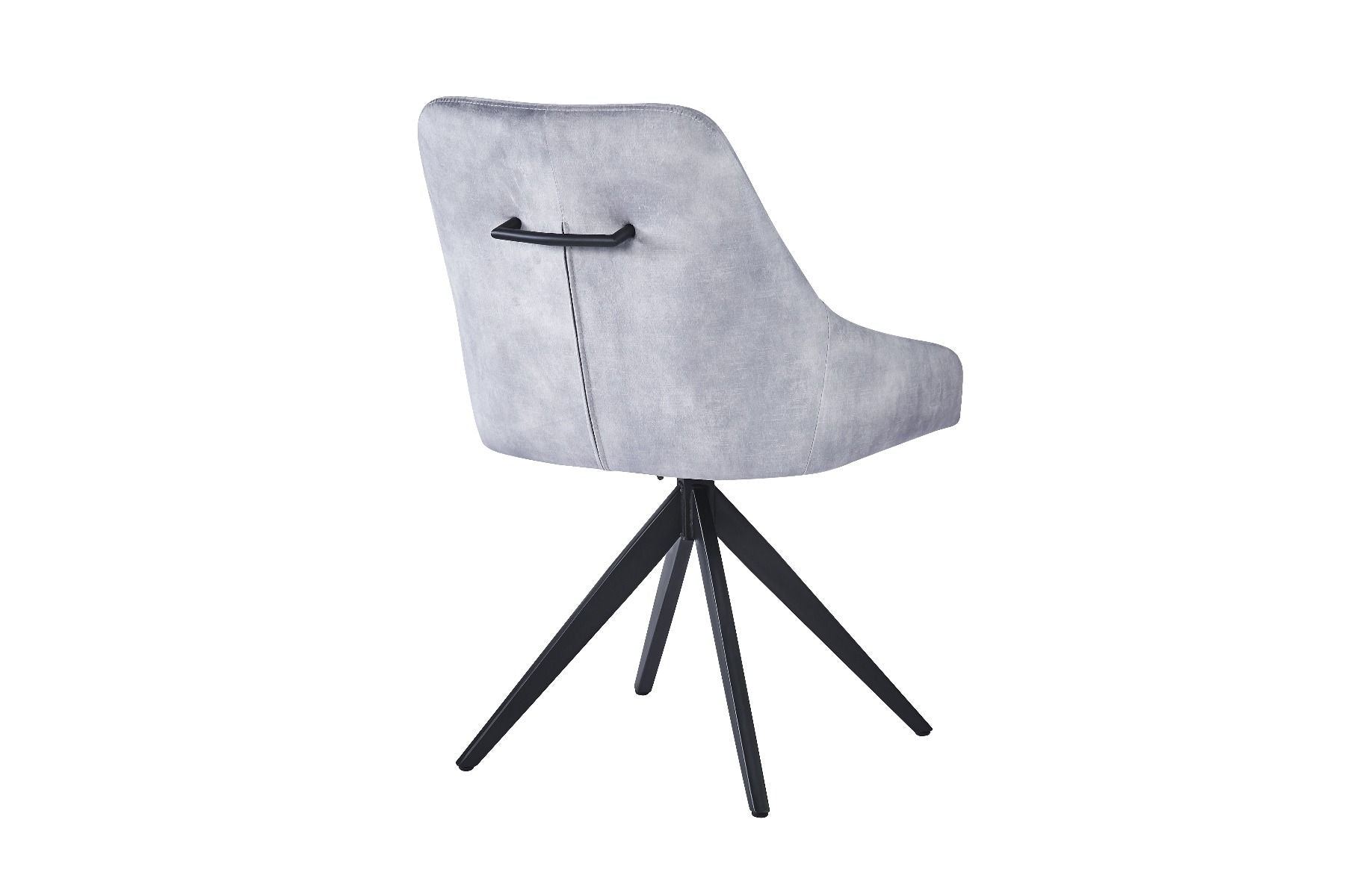 Oakwood Harlan Velvet Swivel Dining Chair with Black Legs