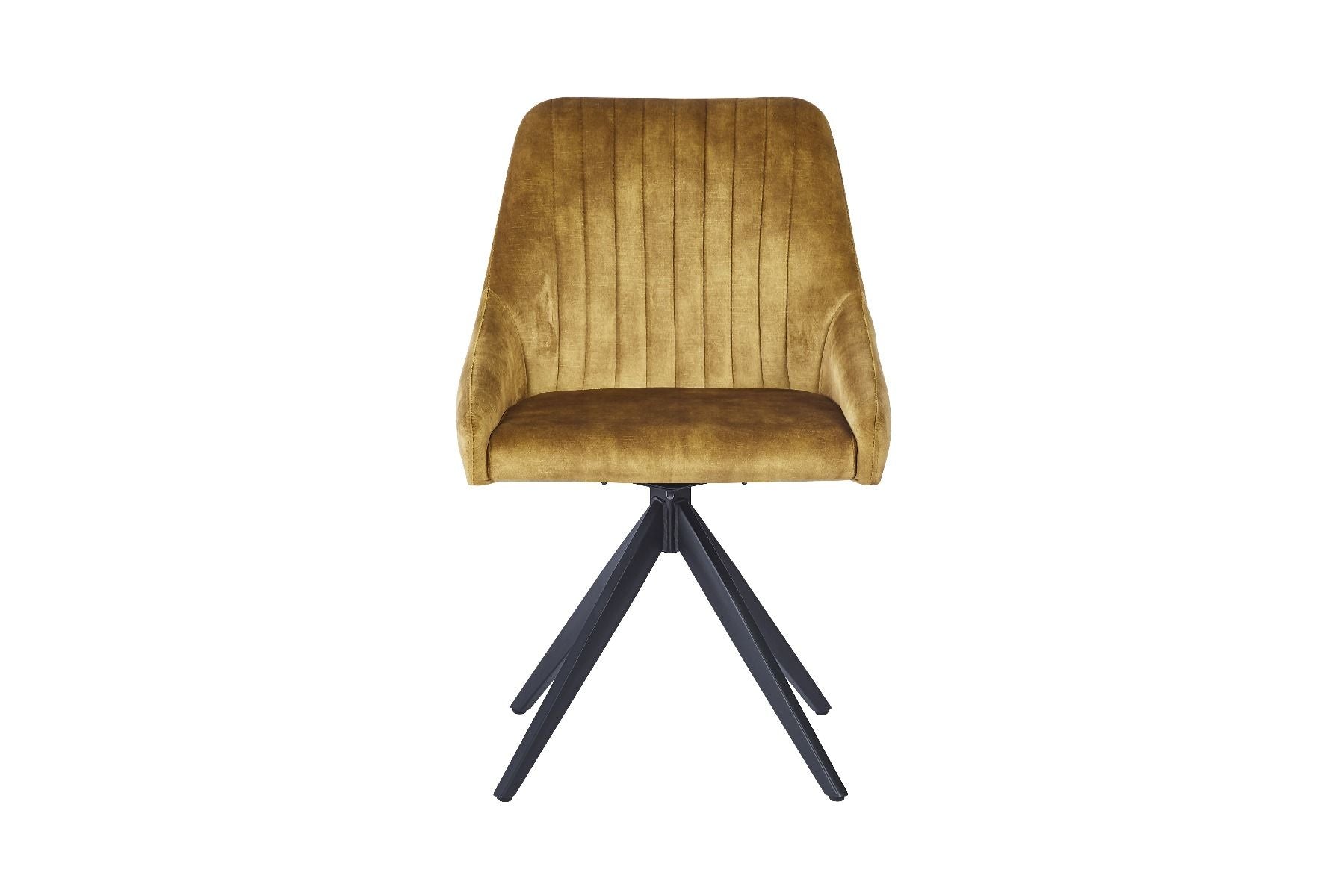 Oakwood Harlan Velvet Swivel Dining Chair with Black Legs