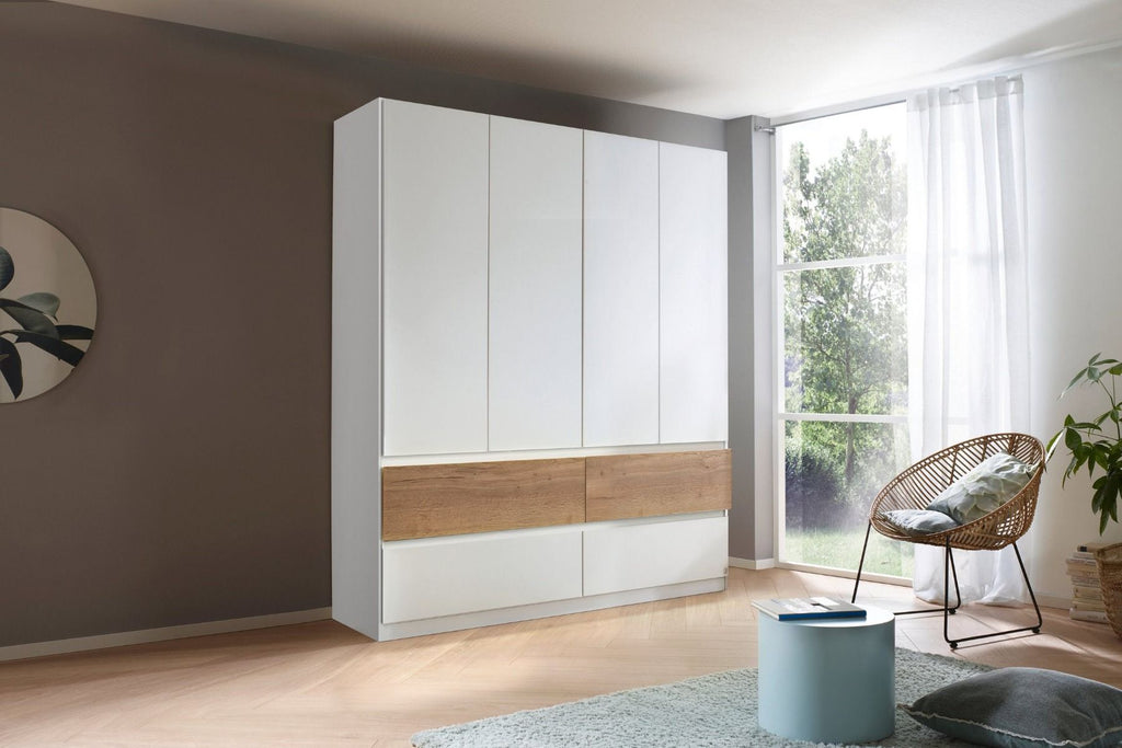 Oakwood Rauch Winnipeg Alpine White 4 Door 4 Drawer Wardrobe