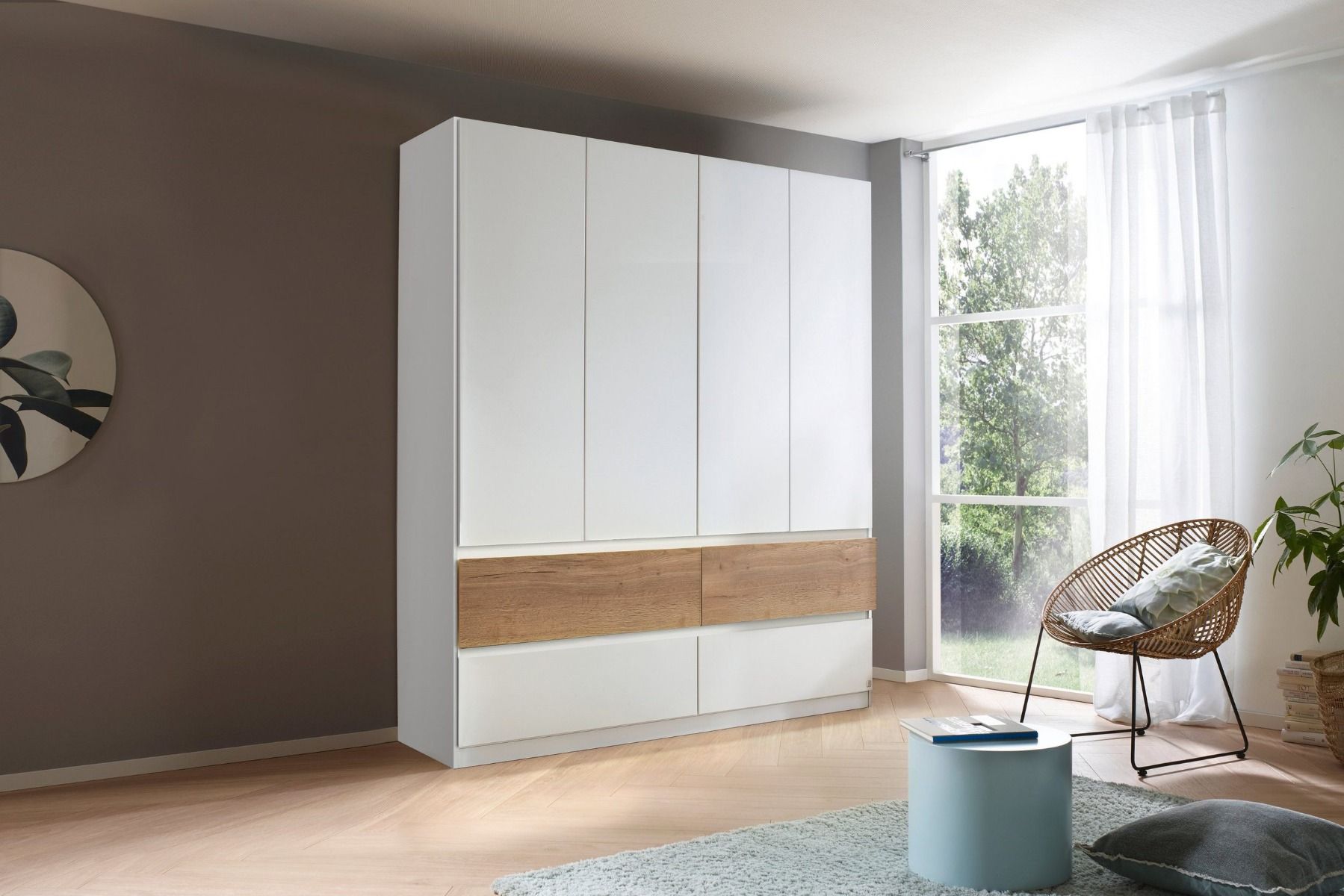 Oakwood Rauch Winnipeg Alpine White 4 Door 4 Drawer Wardrobe