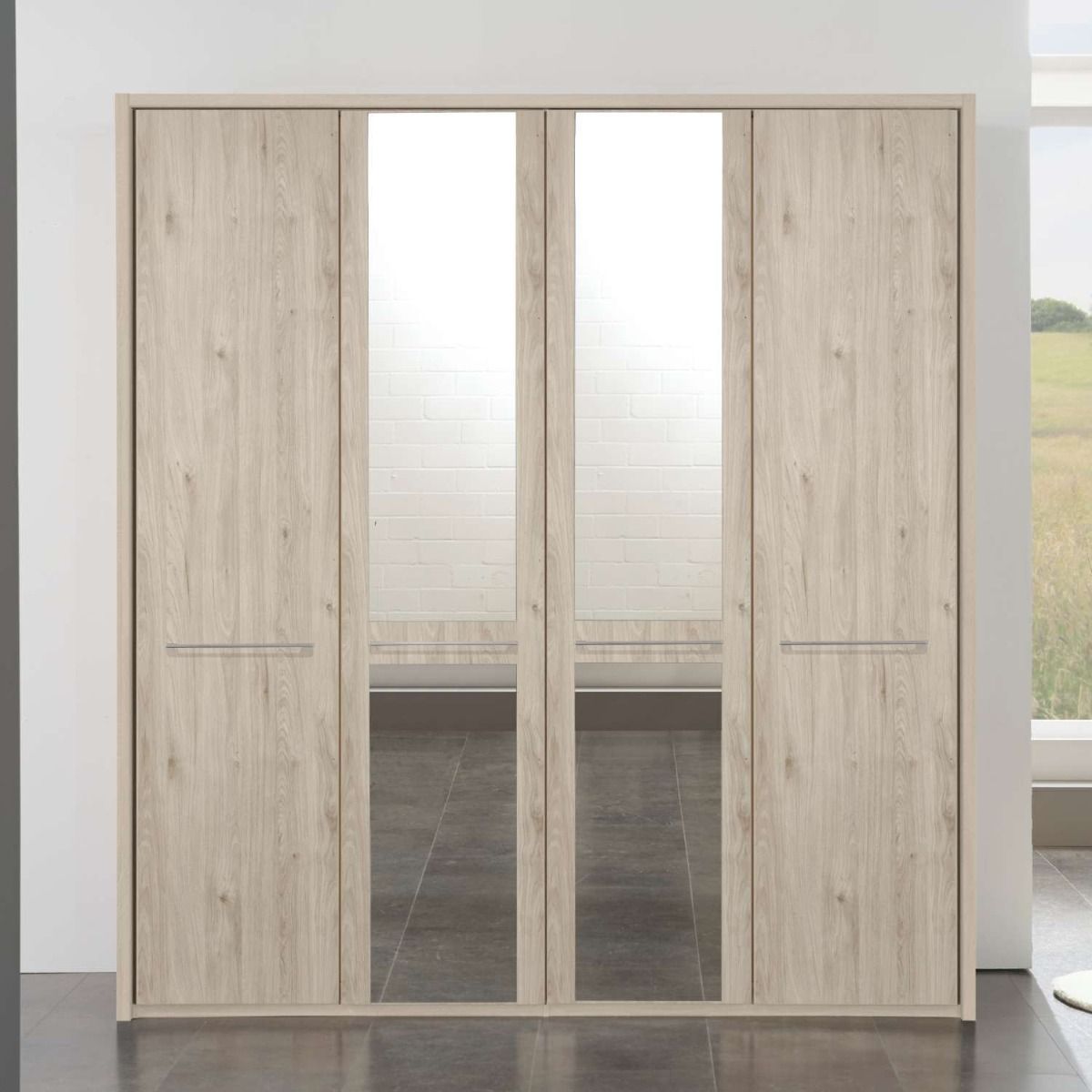 Oakwood Wiemann Dakar Holm Oak 4 Door Wardrobe With Passepartout Frame