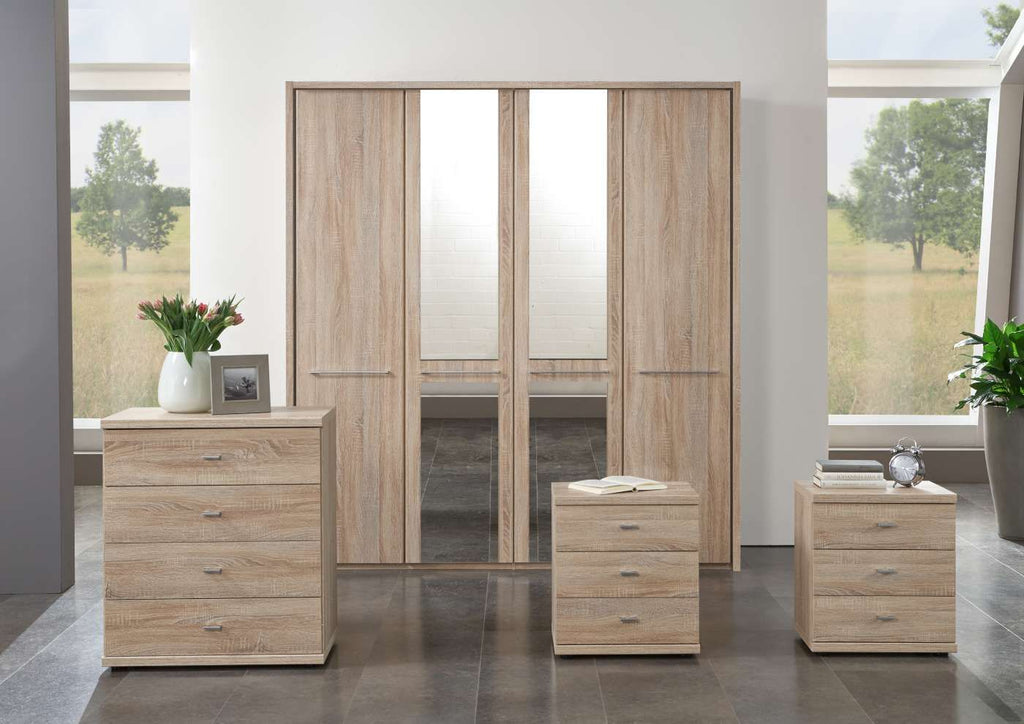 Oakwood Wiemann Dakar Rustic Oak 4 Door Wardrobe with Passepartout Frame