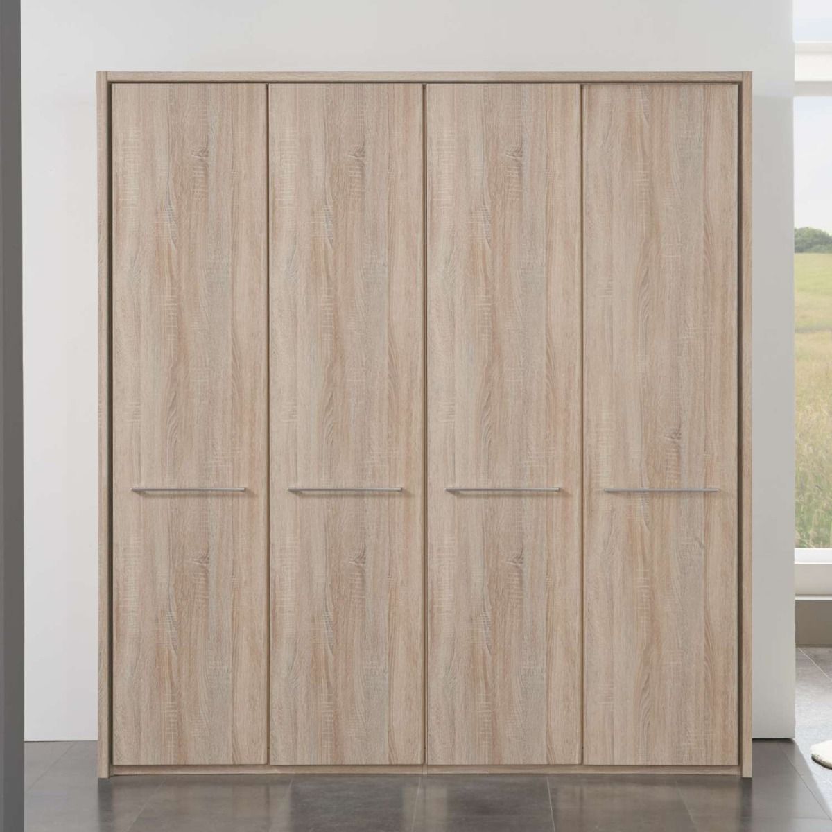 Oakwood Wiemann Dakar Rustic Oak 4 Door Wardrobe with Passepartout Frame