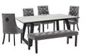 Oakwood Malindi Ceramic  Extension White Dining Table With Cambridge Dining Chairs