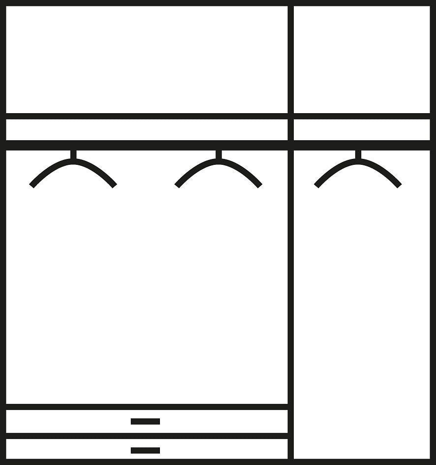 Oakwood Rauch Alvor 3 Door Alpine White Combi Mirrored Wardrobe