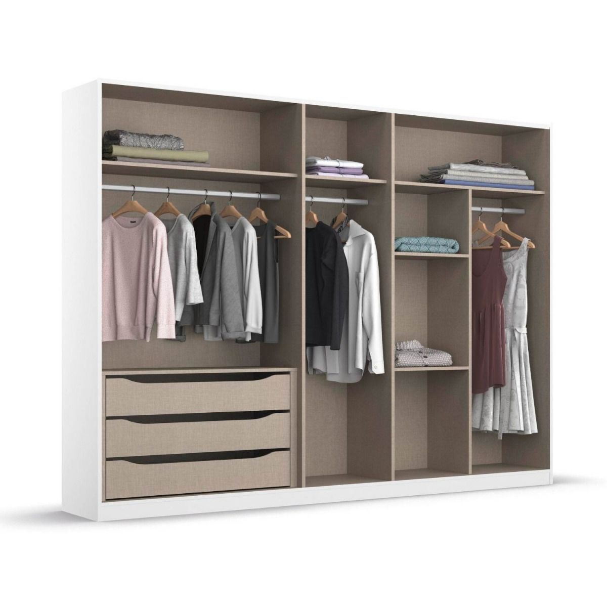 Oakwood Rauch Monostar Metallic Grey 5 Door Hinged Wardrobe W226CM