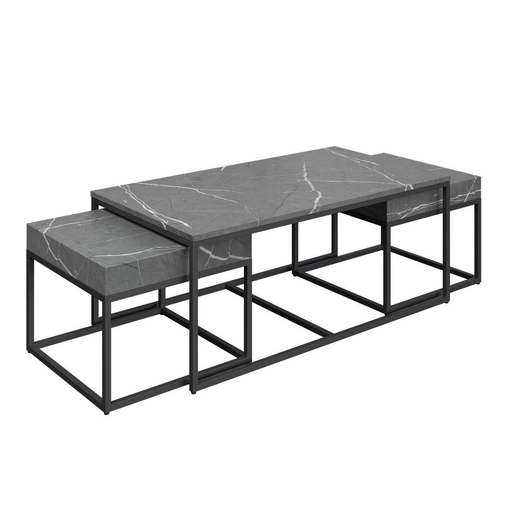 Oakwood Delsia Marble Effect Grand Coffee Table Set