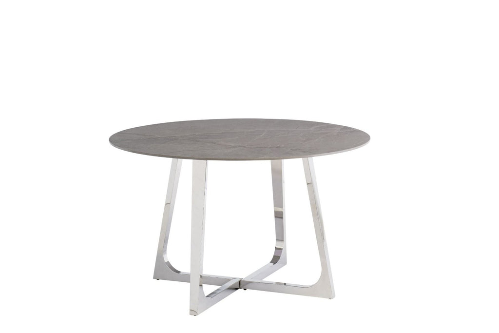 Oakwood Tesana Round Dining Table with Ronie Fabric Dining Chairs