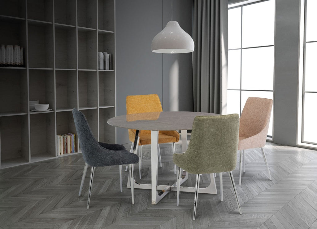 Oakwood Tesana Round Grey Ceramic Top Dining Table