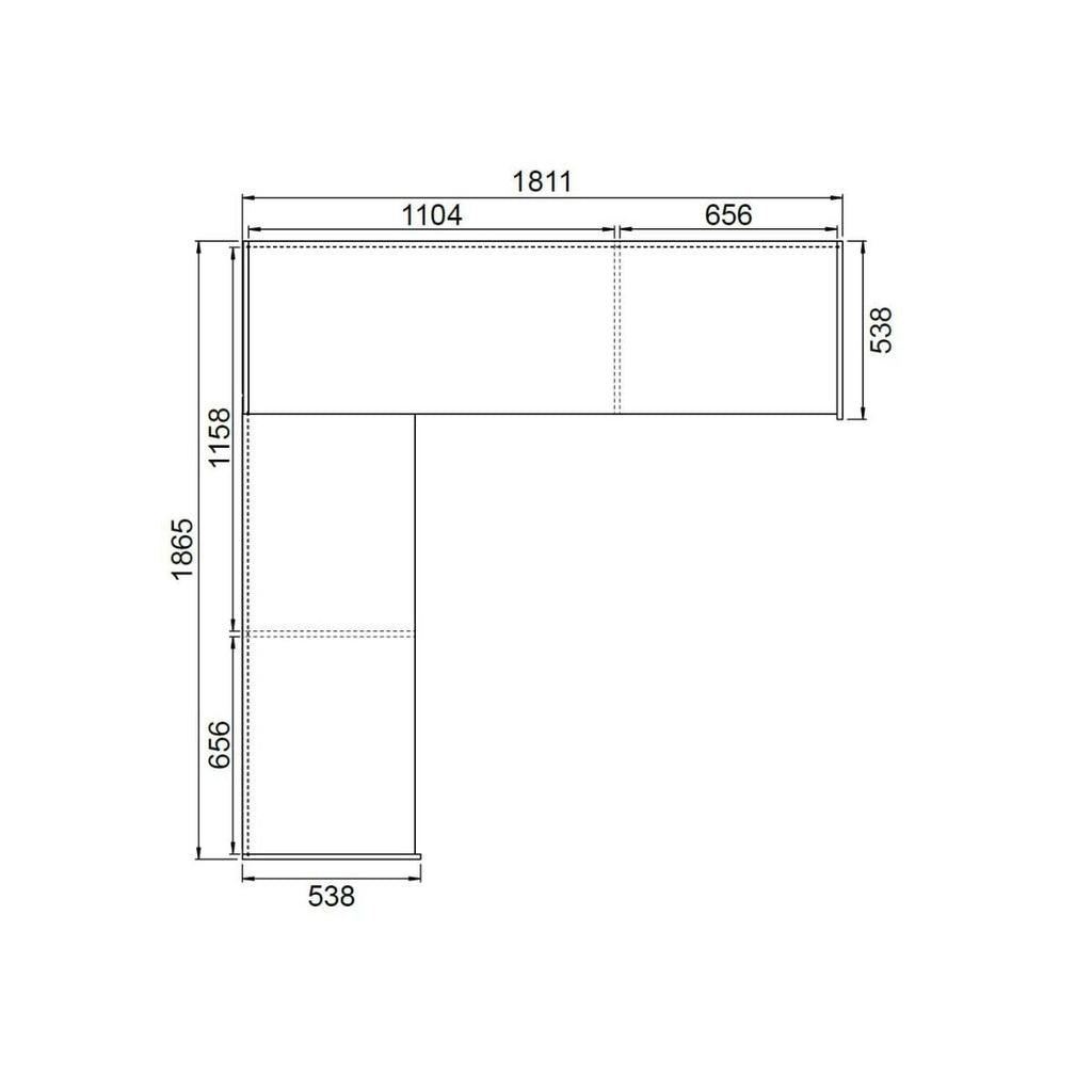 Oakwood Rauch Luma 181cm 4 Door Corner Sliding Wardrobe with 2 Glass Doors and 2 Mirror Doors