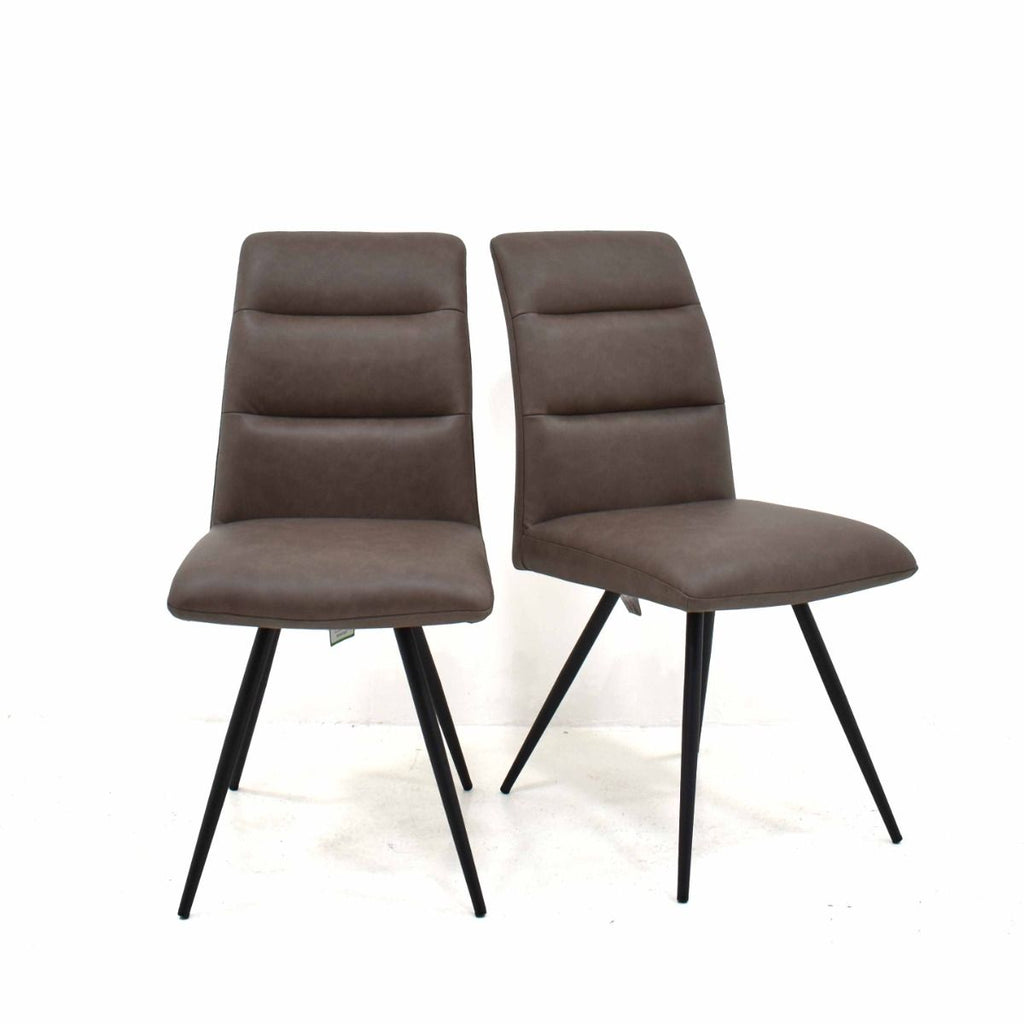 Oakwood 2x Pauli Fabric Dining Chairs - Nutmeg