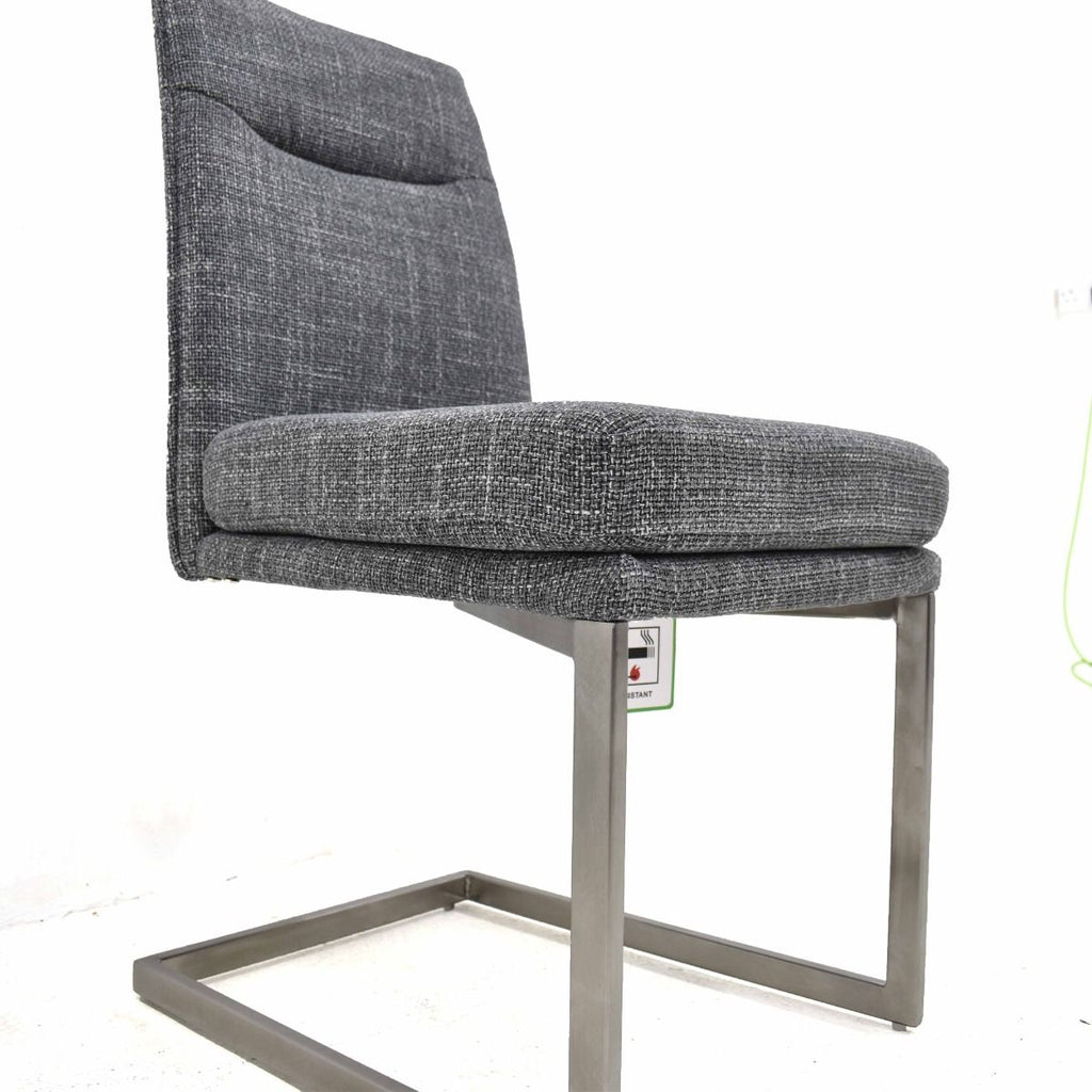 Oakwood 2x Bianca Grey Fabric Dining Chair