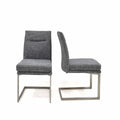 Oakwood 2x Bianca Grey Fabric Dining Chair