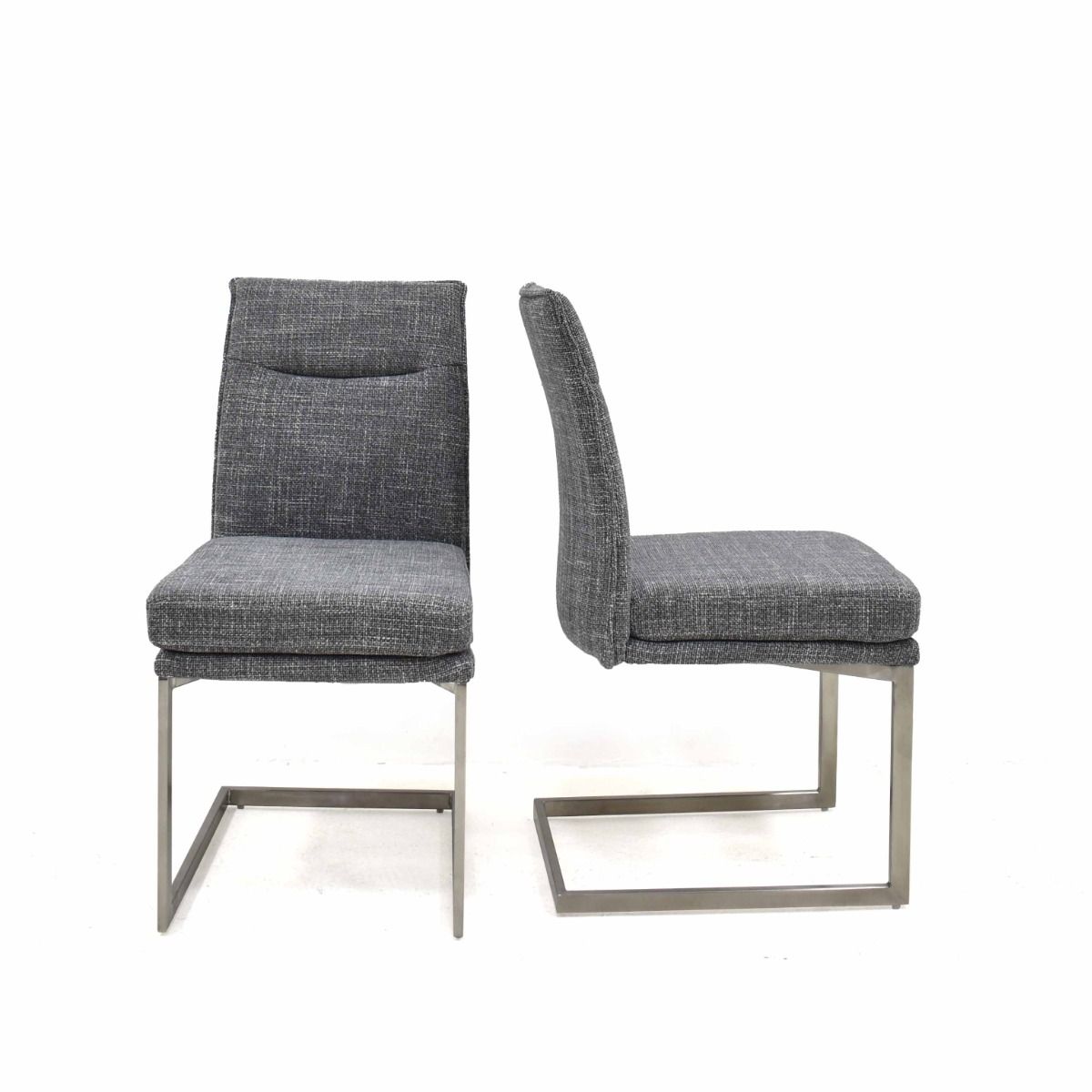 Oakwood 2x Bianca Grey Fabric Dining Chair