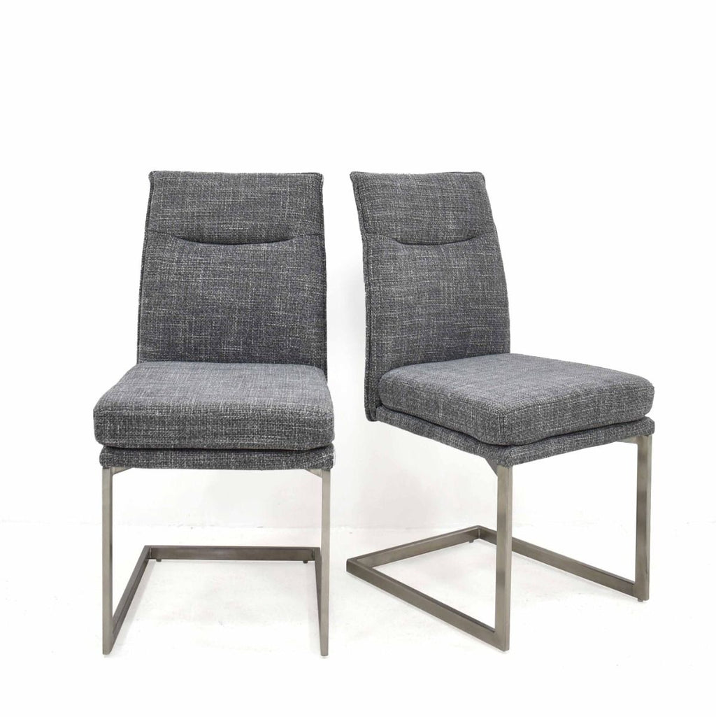 Oakwood 2x Bianca Grey Fabric Dining Chair