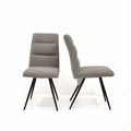 Oakwood 2x Pauli Fabric Dining Chairs - Stone
