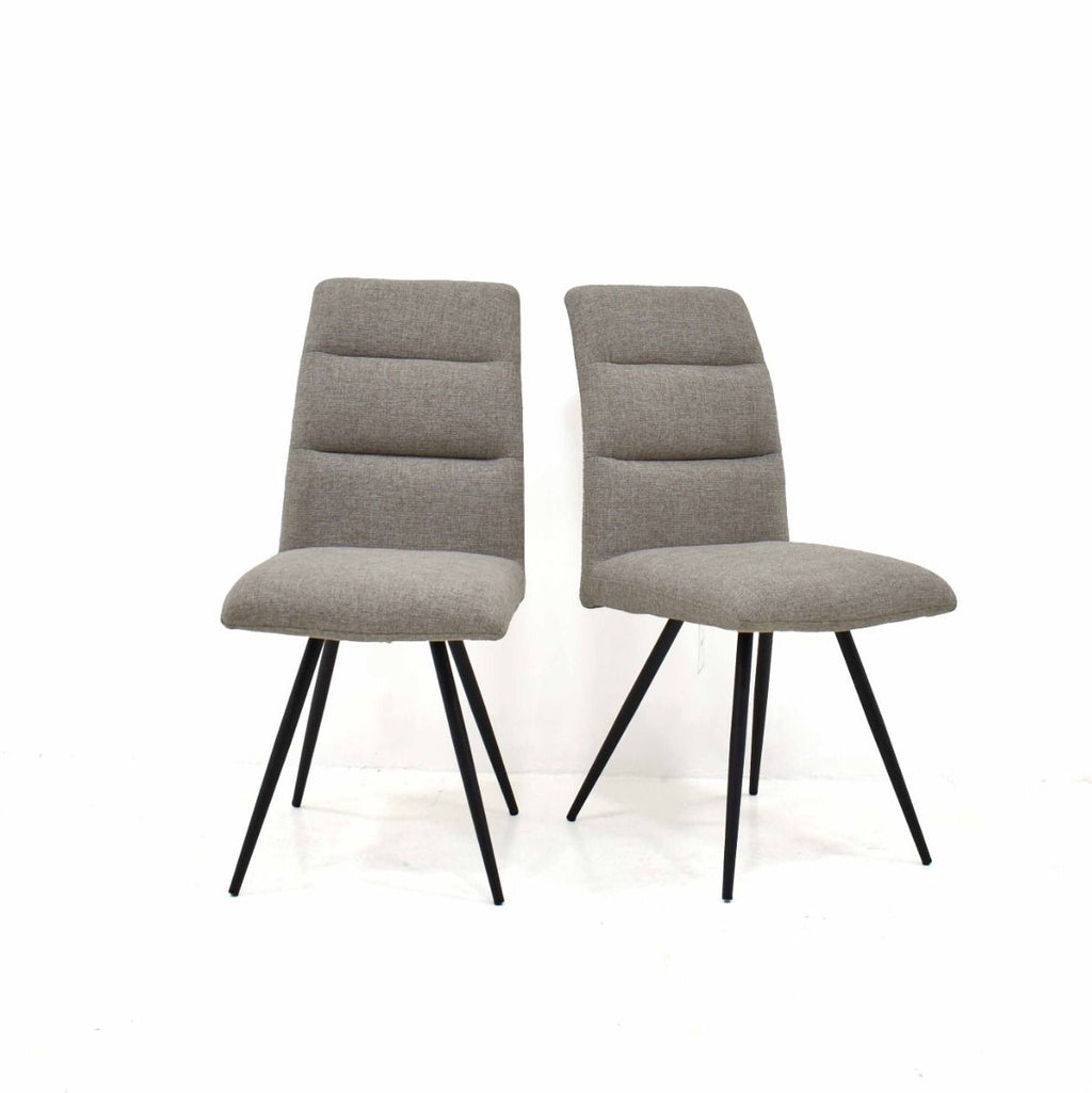 Oakwood 2x Pauli Fabric Dining Chairs - Stone