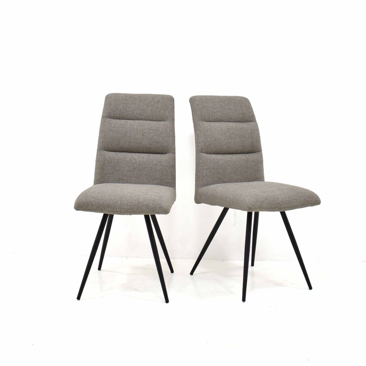 Oakwood 2x Pauli Fabric Dining Chairs - Stone