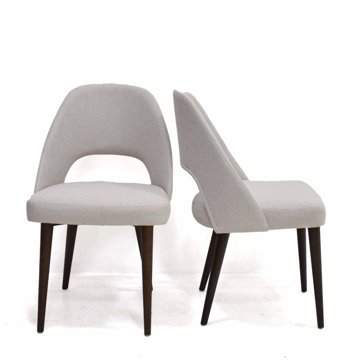 Oakwood 2x Moritz Grey Fabric Dining Chair