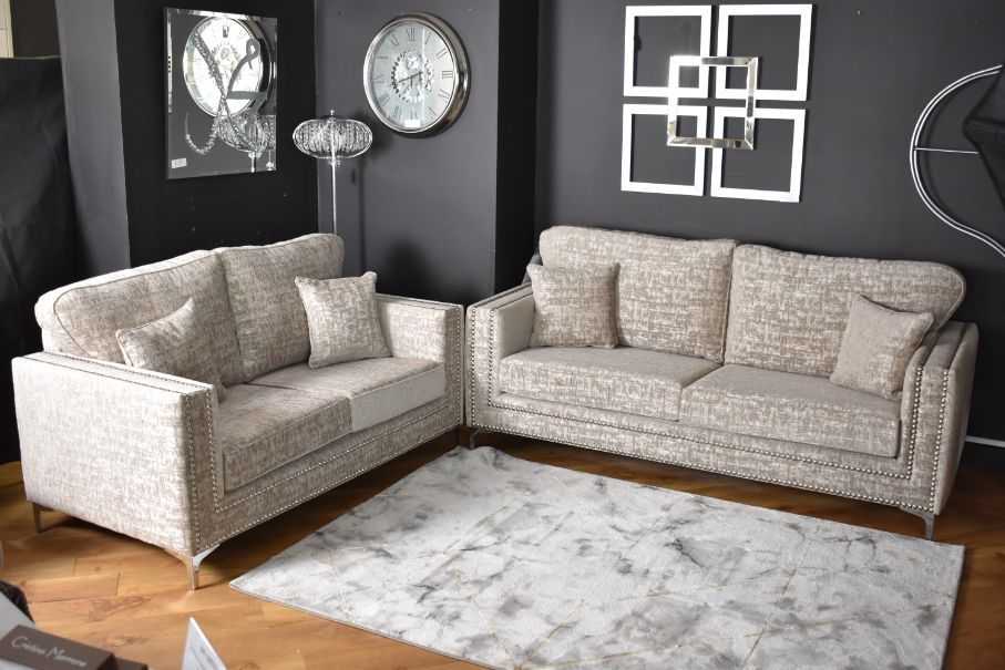 Oakwood Milan Fabric 2 Seater Upholstered Sofa